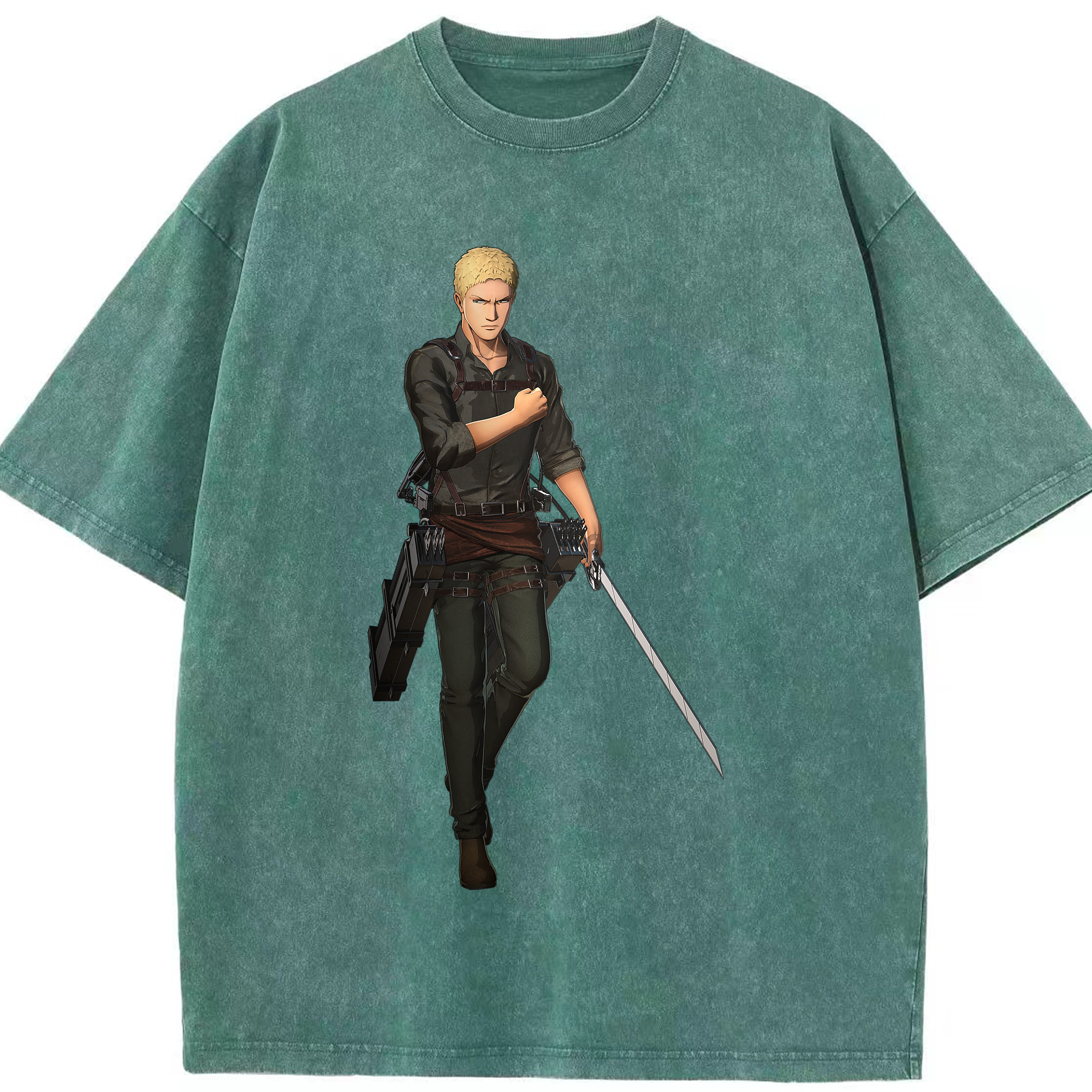 （画像用） 進撃の巨人 ライナー・ブラウン Attack on Titan Reiner Braun 綿100% ヴィンテージ風 半袖Tシャツ（フロントプリント）